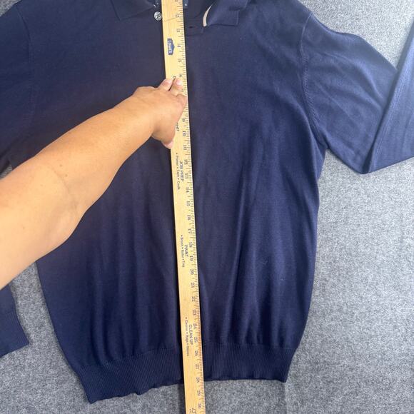 Charles‎ Tyrwhitt Polo Sweater Mens XL Merino Wool Golf Preppy Casual Navy Blue - Picture 6 of 7